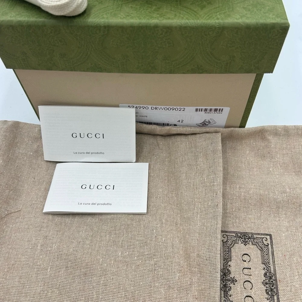 Women's Gucci, leather Rython sneakers with colorful logo size 42 fits 11 US